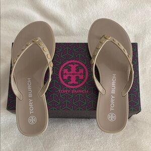 Tory Burch Studded Jelly Flip Flops LIKE NEW